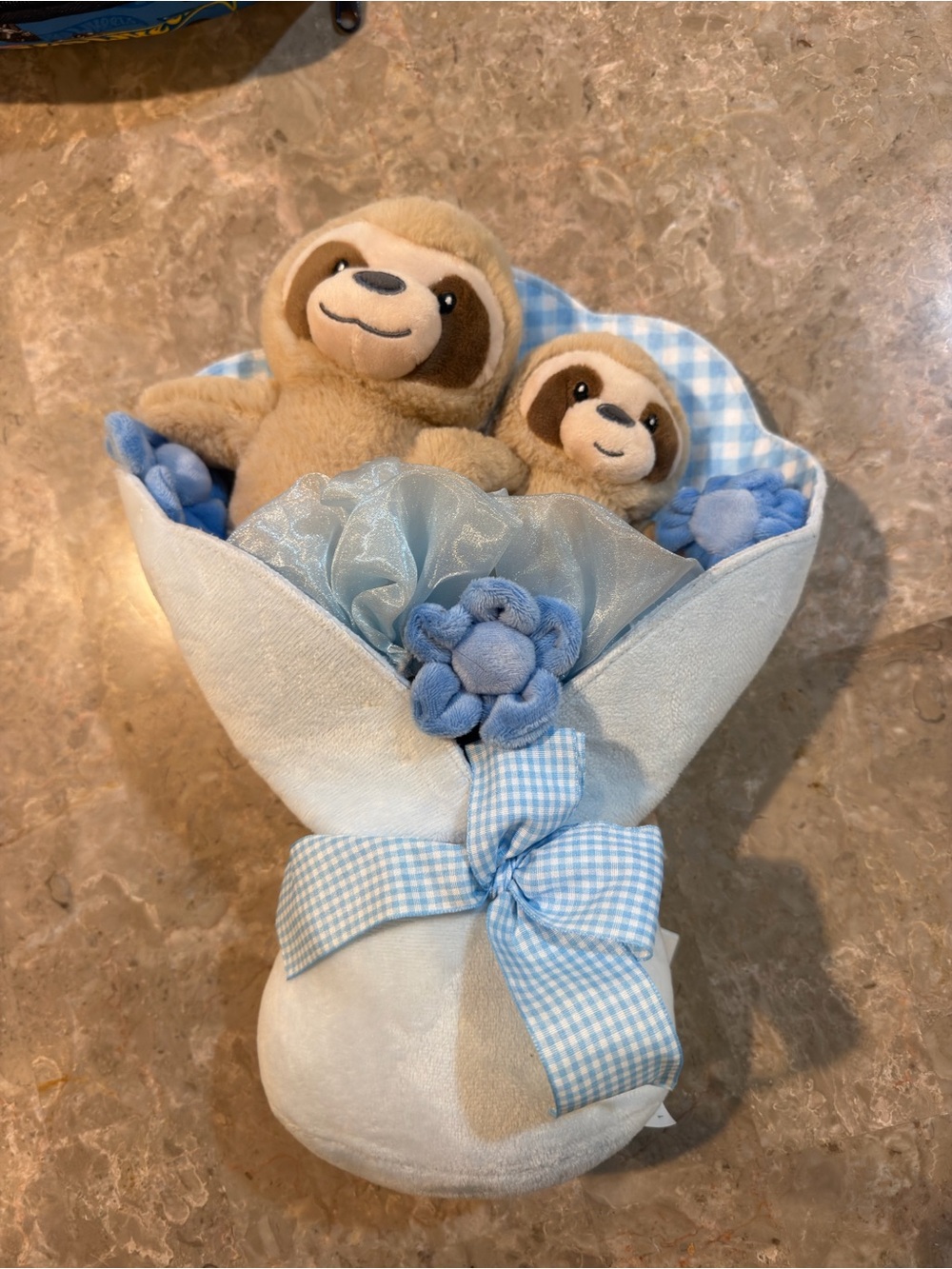 Blue Sloth Plush Bouquet - Cute Kids Accessory
